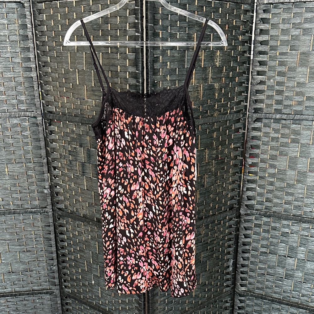 Stylish Black and Pink Women's Lingerie Gown Chemise